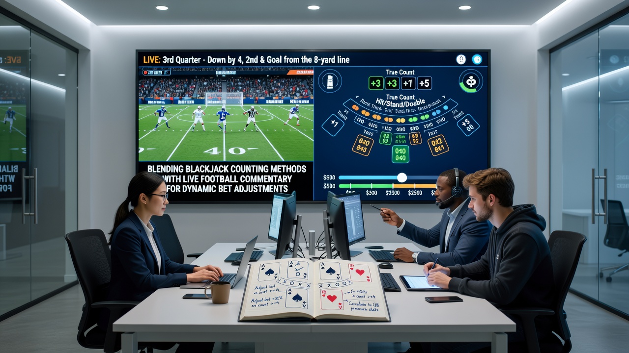 Live football commentary feed displayed alongside a running count tracker and betting interface