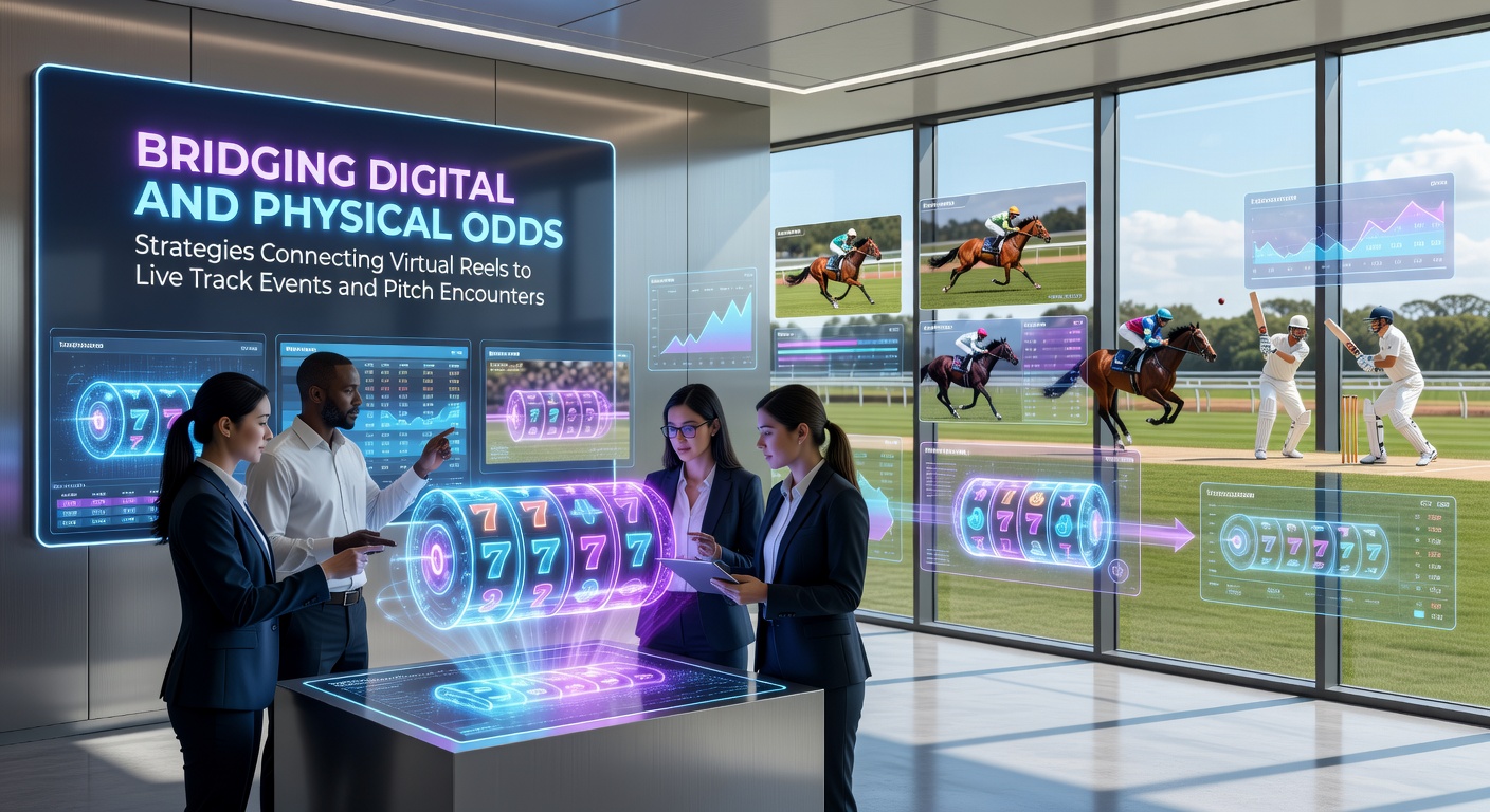 Digital interfaces displaying slot reel outcomes alongside live horse racing and soccer pitch data streams on multiple screens