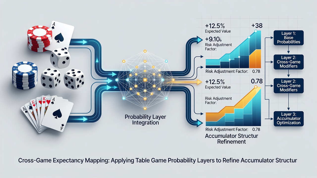 Illustration of refined accumulator structures with overlaid expectancy bands from table game probability models
