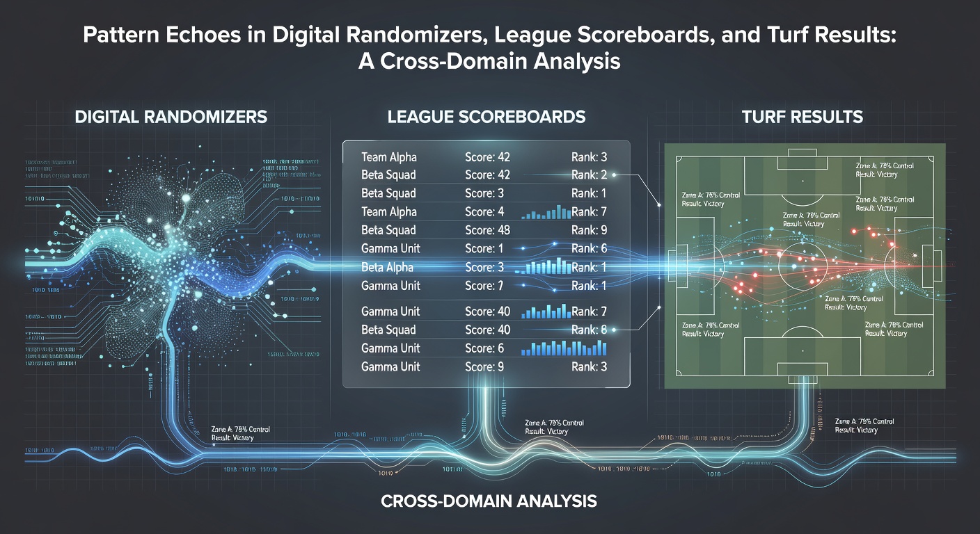 Comparative chart showing variance patterns across randomizers, scoreboards, and turf results