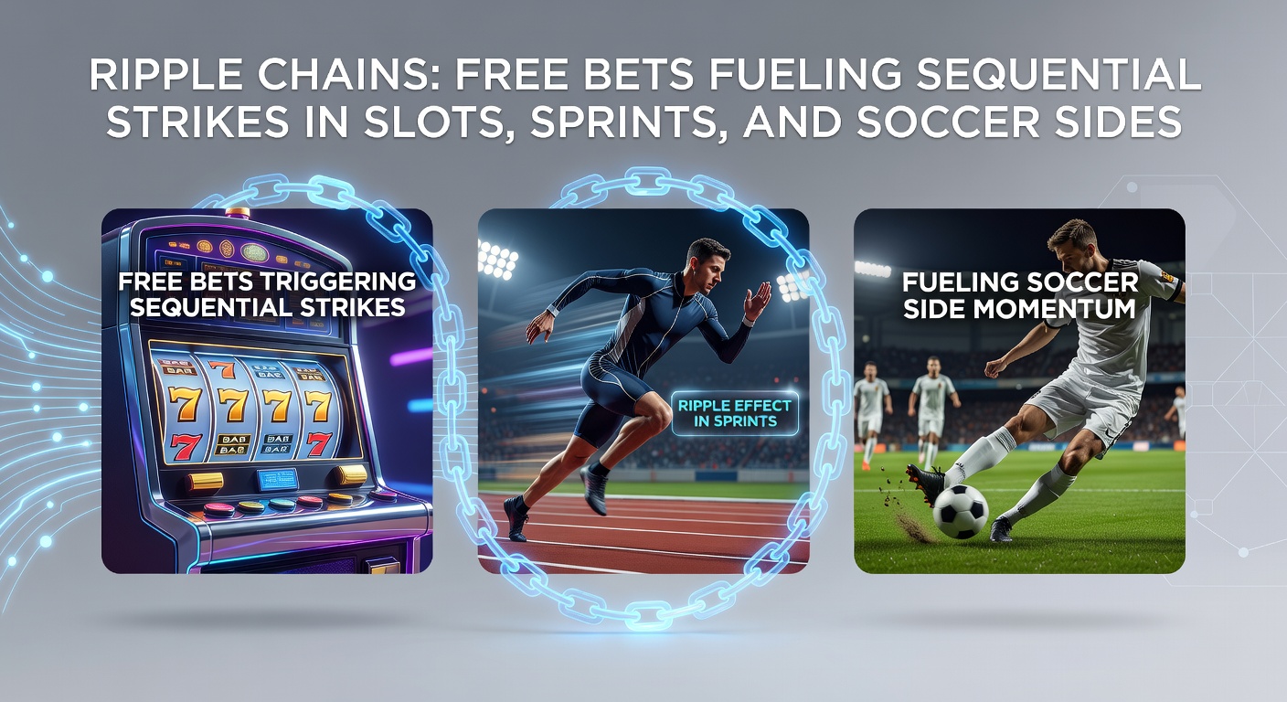 Diagram illustrating a ripple chain progression from slot free spins through horse sprint bets to soccer match accumulators