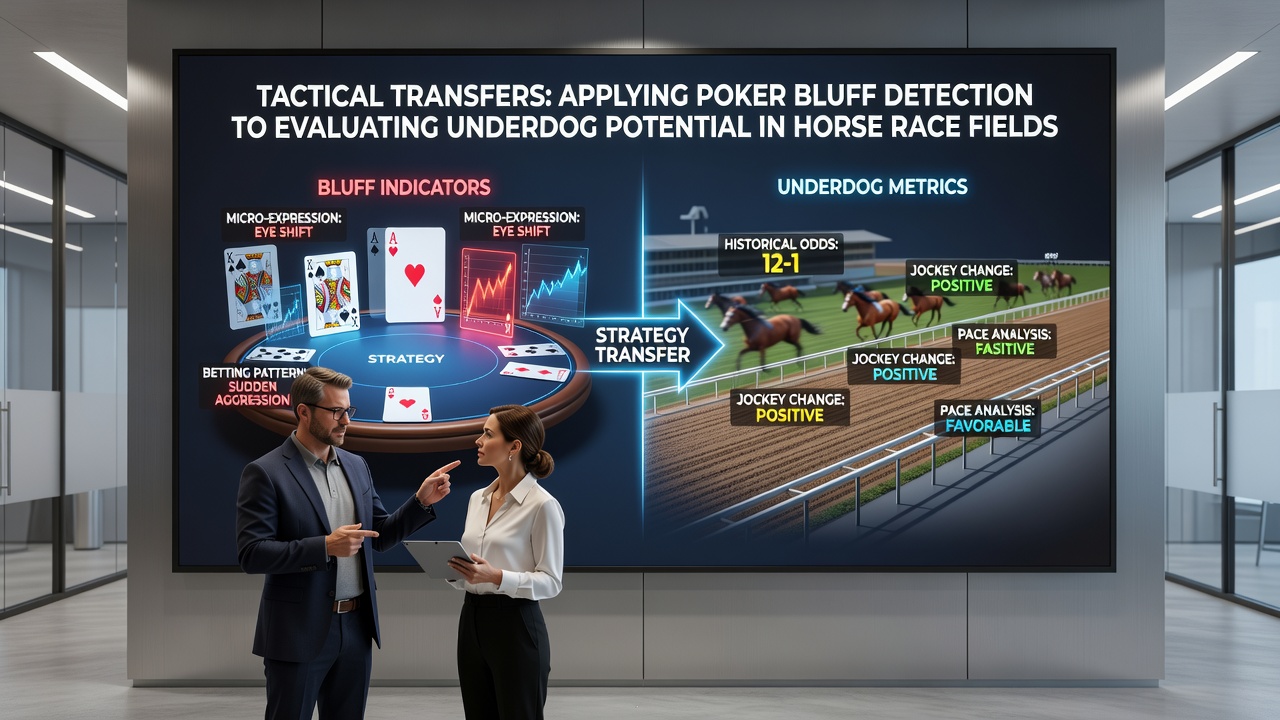 Poker player studying race card details at the track