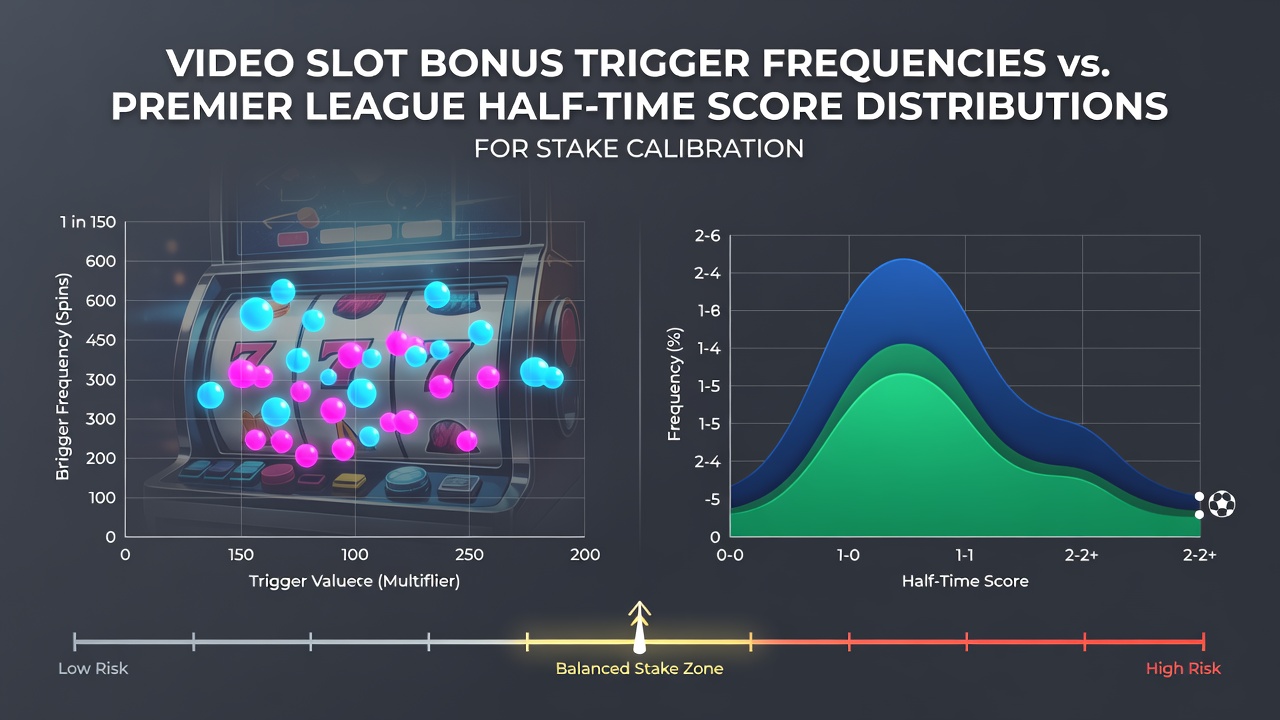 Visual representation of video slot bonus trigger data overlaid with Premier League half-time score distributions