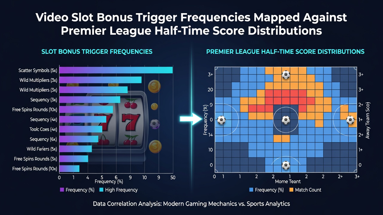 Detailed chart showing mapped data points between slot bonus triggers and football half-time scores