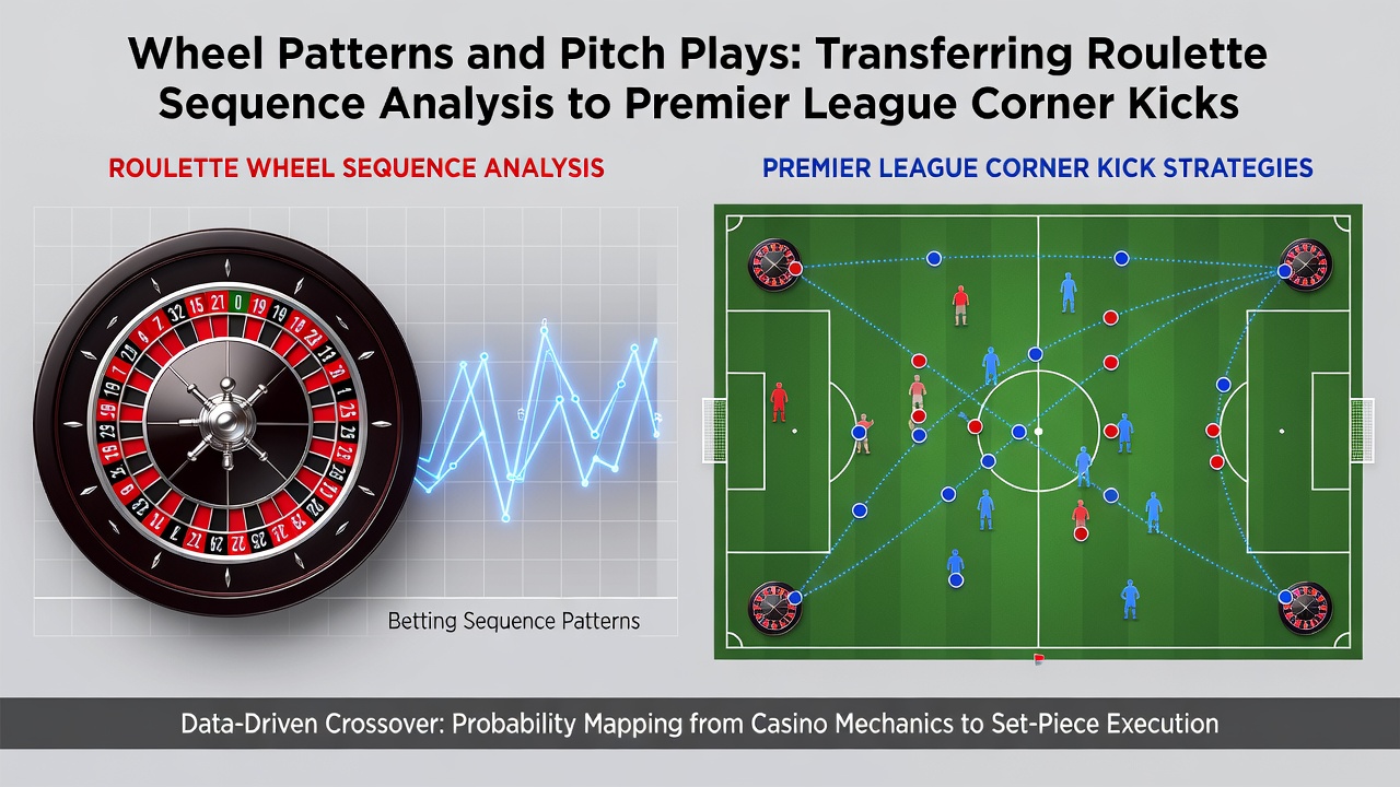 Premier League match statistics chart illustrating corner kick sequences and probability overlays